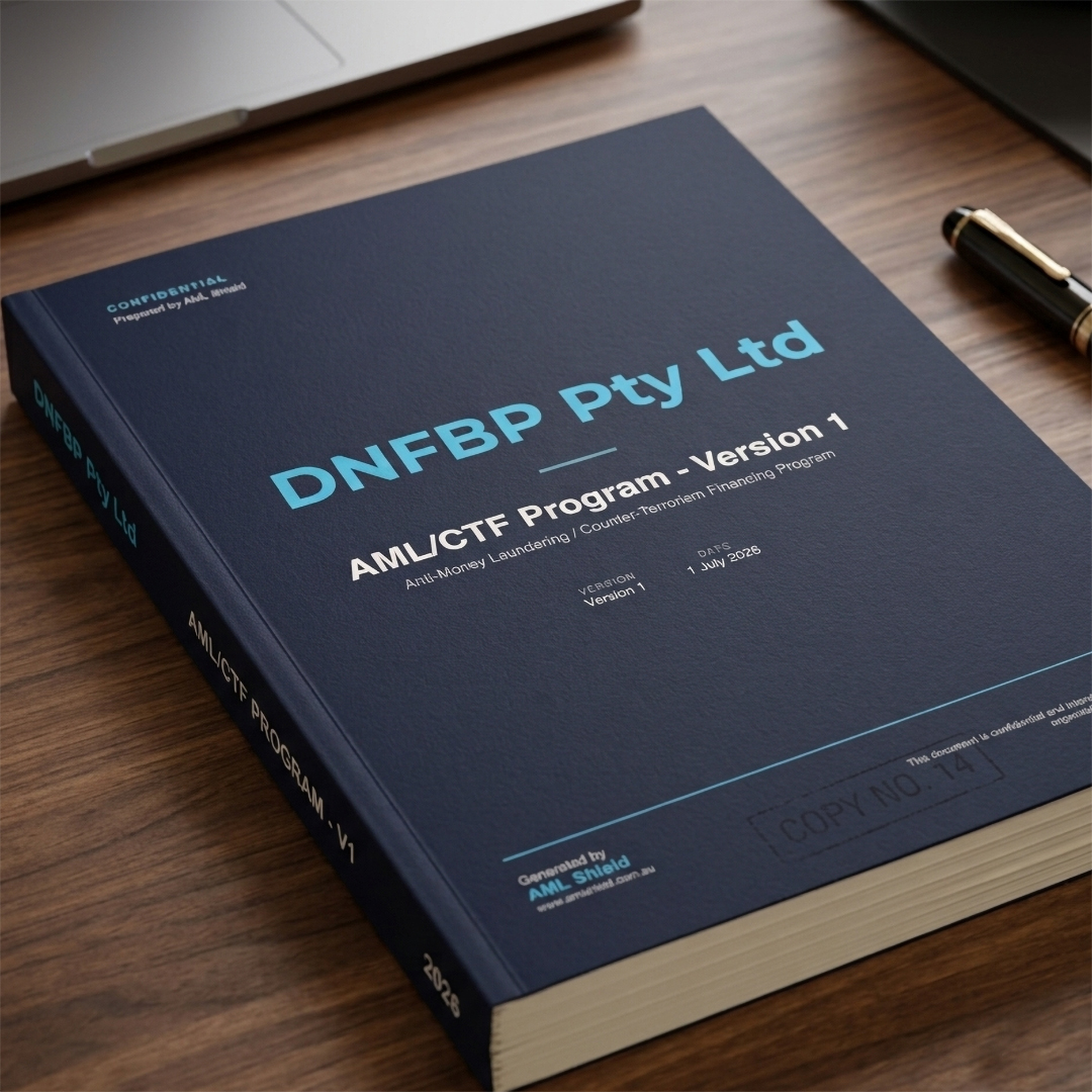 Printed AML/CTF Program document generated by AML Shield