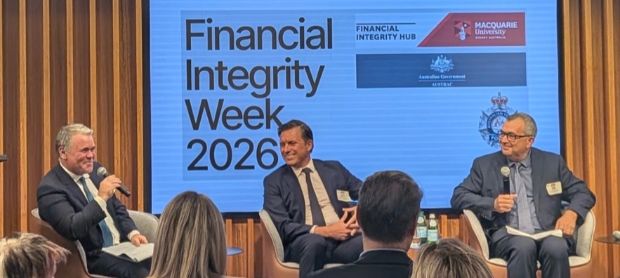 Nathan Lynch on a panel at Financial Integrity Week 2026