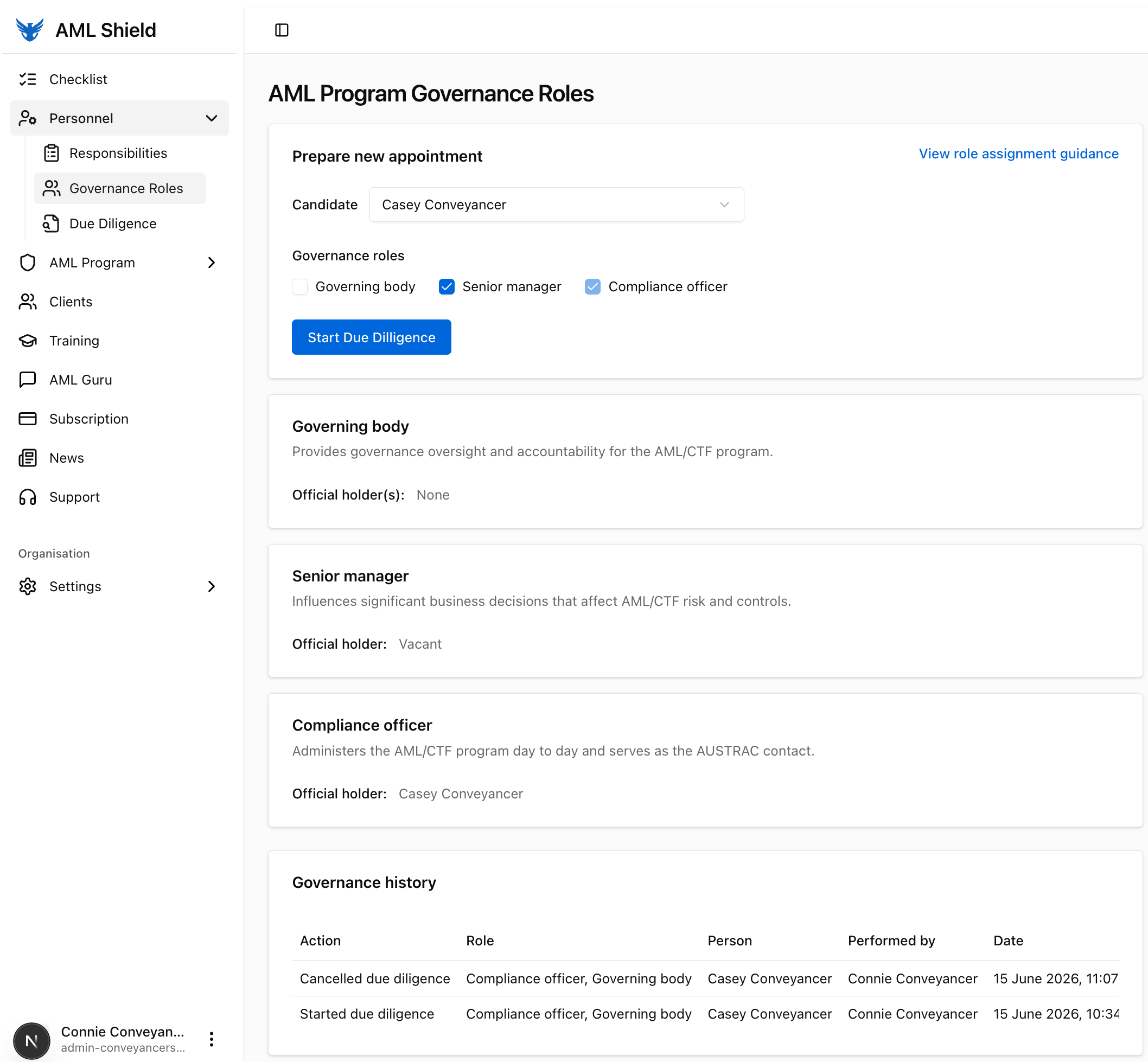 Assign people and responsibilities: Appoint AML/CTF roles