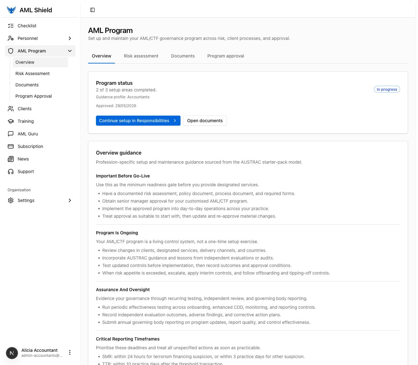 Build your AML program: AML program overview