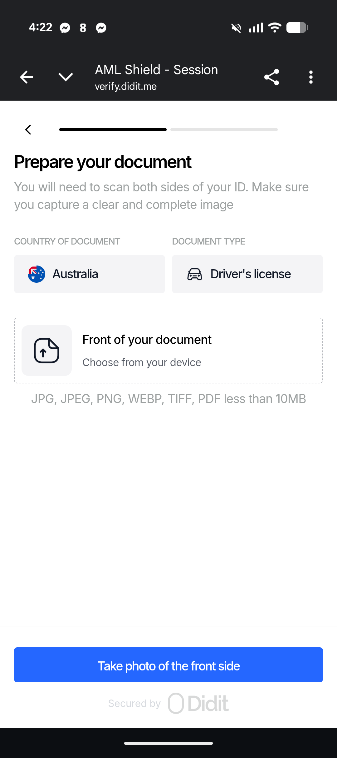 Remote onboarding on mobile: Prepare document