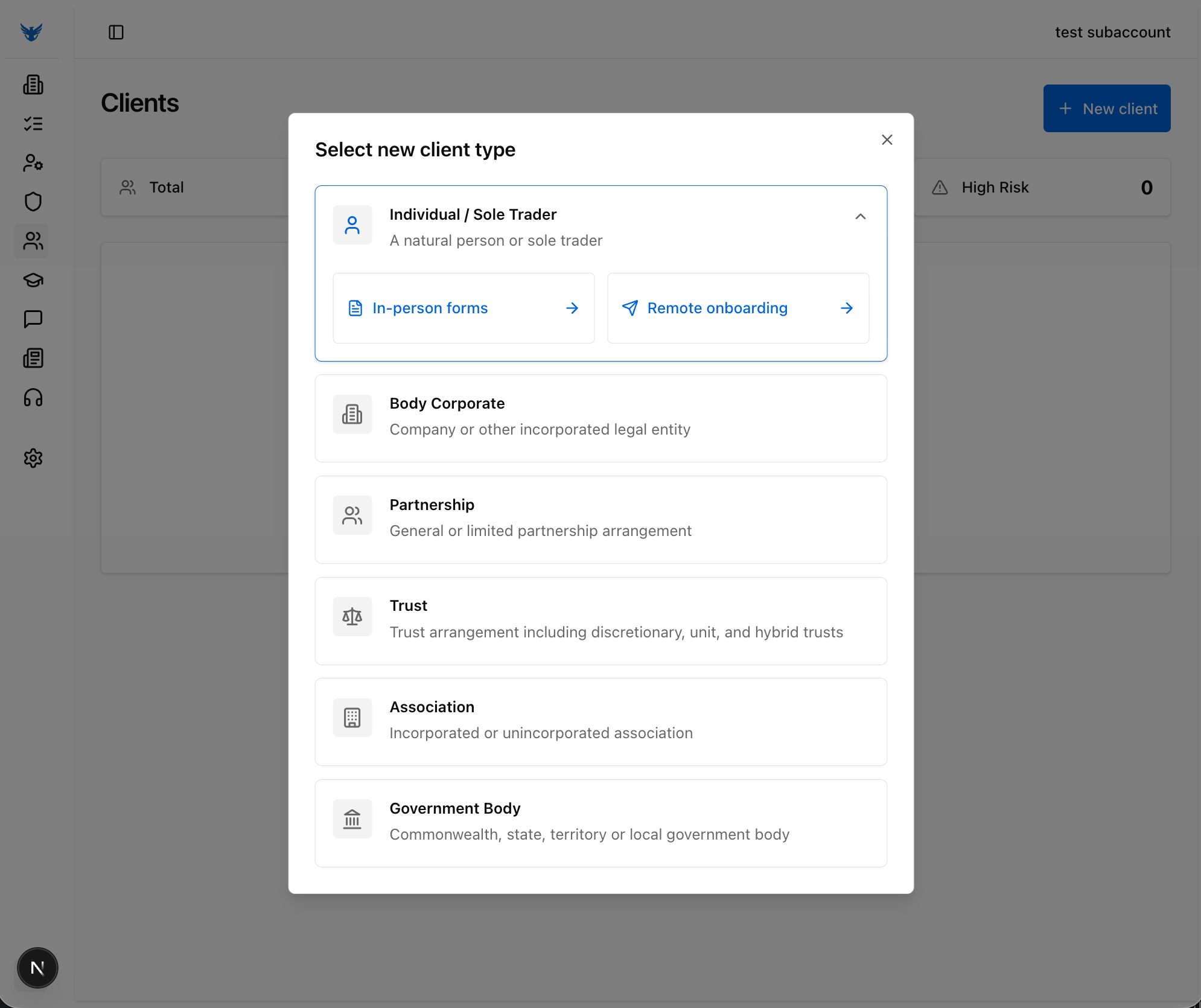 Initiate remote onboarding: Choose path