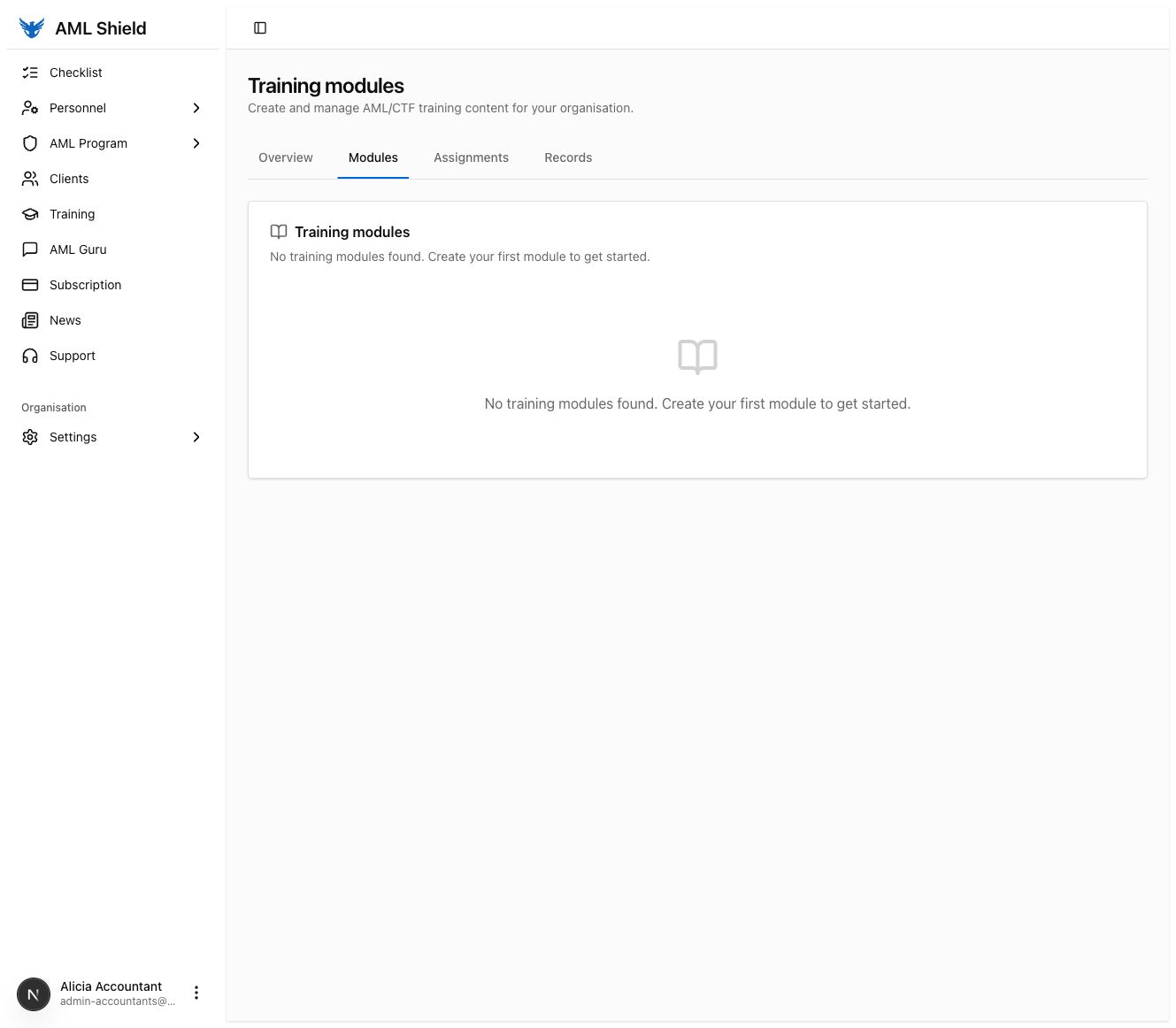 Train the team: Organisation-created modules